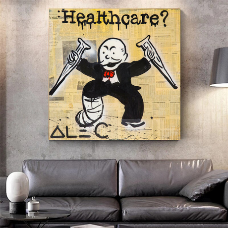 Alec Monopoly Art in Healthcare Medical Newspaper-ChandeliersDecor