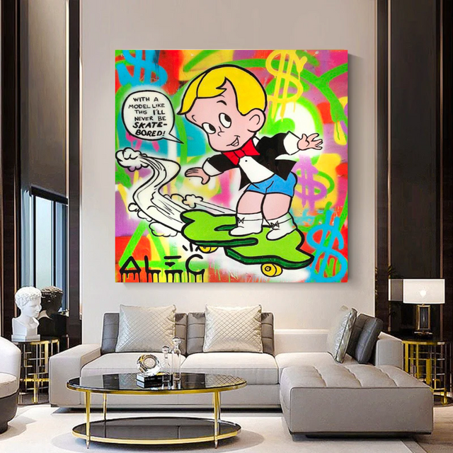 Alec Monopoly Art - Richie Rich Money Skating