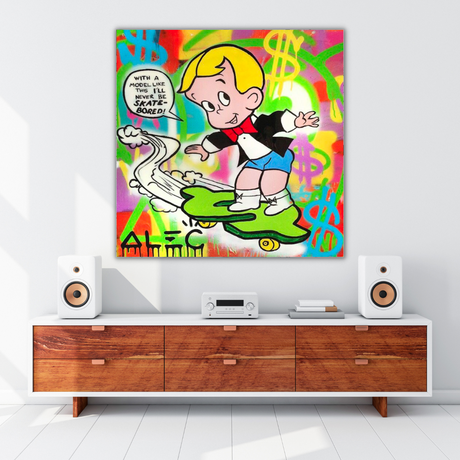 Alec Monopoly Art - Richie Rich Money Skating-ChandeliersDecor