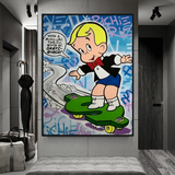 Alec Monopoly Art: Richie Rich Money Skating-ChandeliersDecor