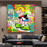 Alec Monopoly Art - Richie Rich Money Skating-ChandeliersDecor