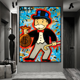 Alec Monopoly Canvas Wall Art - Money Bag-ChandeliersDecor