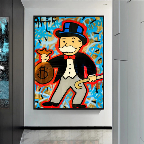 Alec Monopoly Canvas Wall Art - Money Bag-ChandeliersDecor