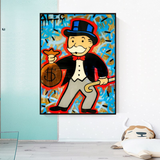 Alec Monopoly Canvas Wall Art - Money Bag-ChandeliersDecor