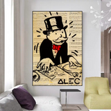 Alec Monopoly DJ Icon Art Canvas Print - Money Man Series