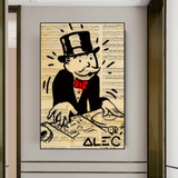 Alec Monopoly DJ Icon Art Canvas Print - Money Man Series-ChandeliersDecor