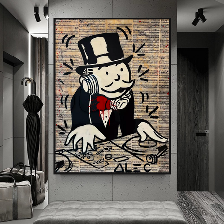 Alec Monopoly DJ Money Man Canvas Print - Limited Edition.-ChandeliersDecor