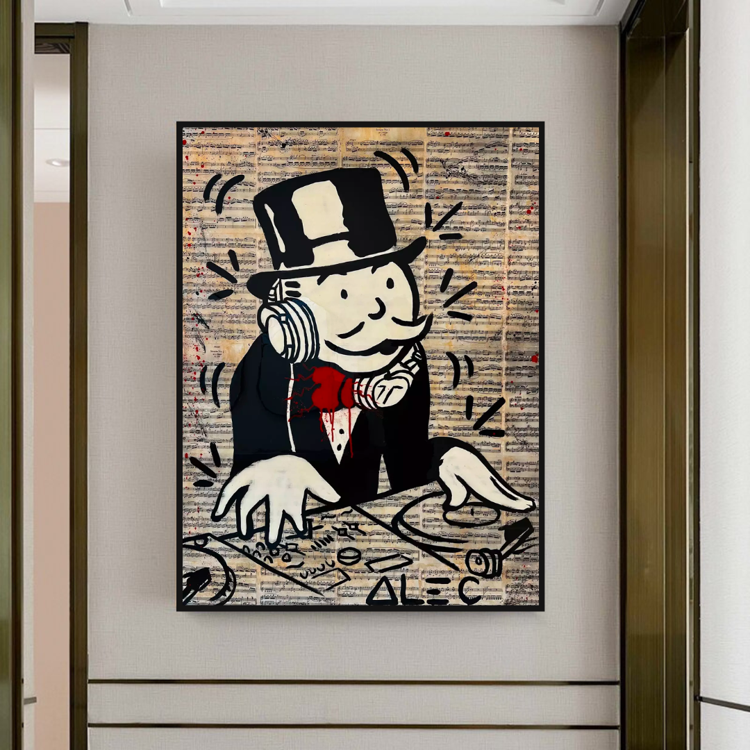 Alec Monopoly DJ Money Man Canvas Print - Limited Edition.-ChandeliersDecor