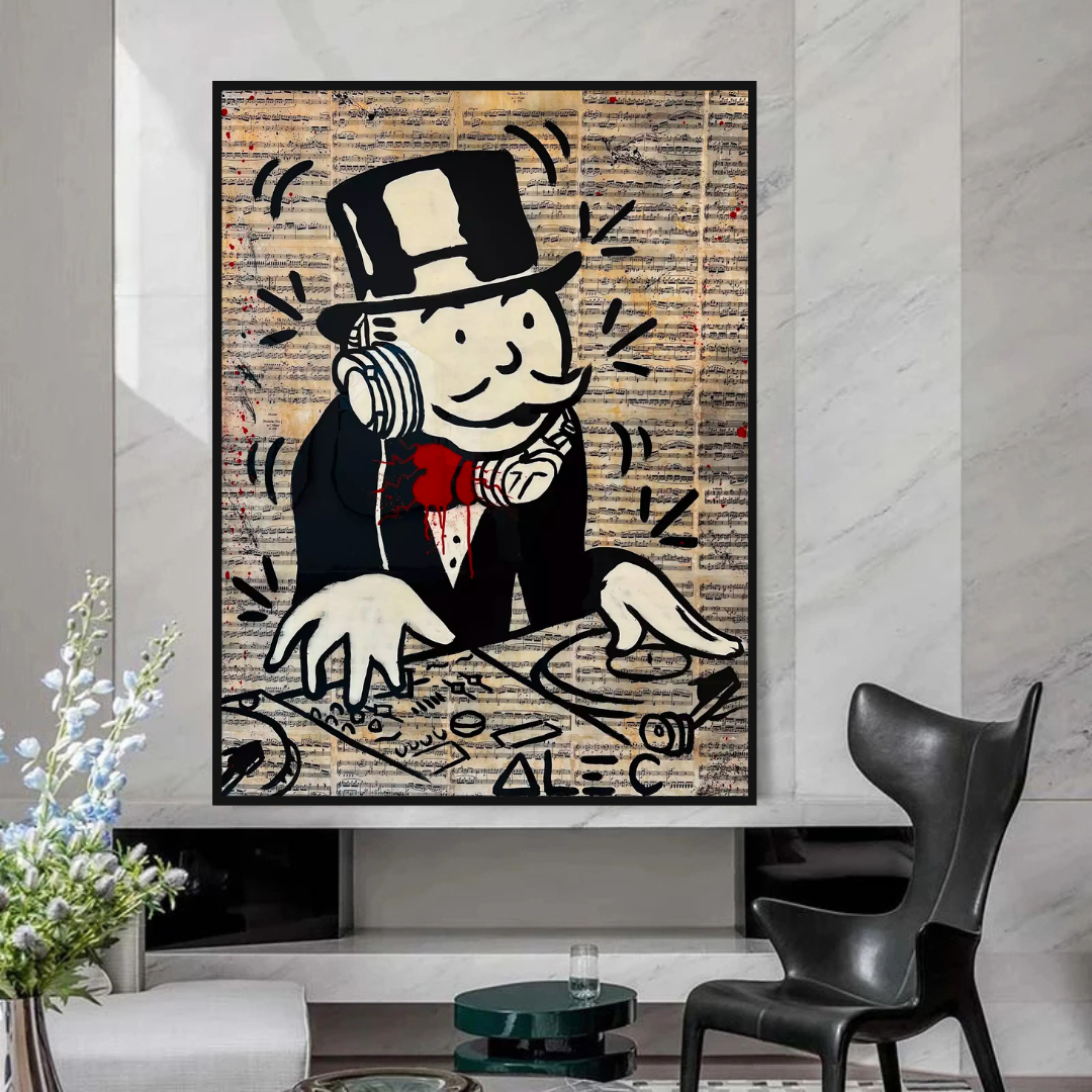 Alec Monopoly DJ Money Man Canvas Print - Limited Edition.-ChandeliersDecor