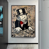 Alec Monopoly DJ Money Man Canvas Print - Limited Edition.-ChandeliersDecor