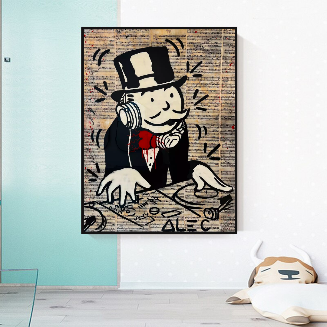 Alec Monopoly DJ Money Man Canvas Print - Limited Edition.-ChandeliersDecor