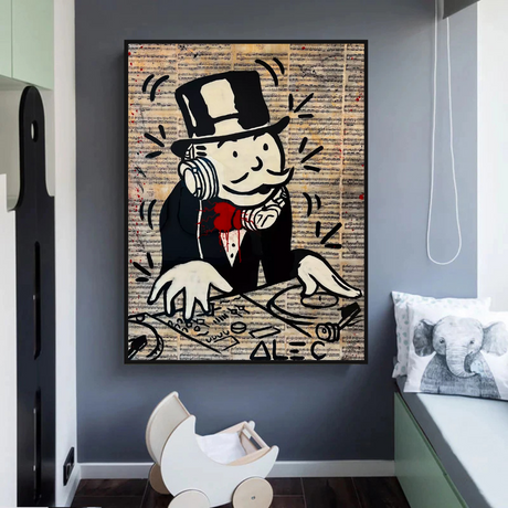 Alec Monopoly DJ Money Man Canvas Print - Limited Edition.-ChandeliersDecor