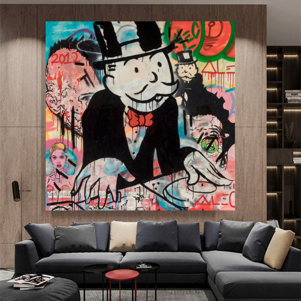 Alec Monopoly DJ Music Canvas Wall Art-ChandeliersDecor