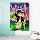 Alec Monopoly Eiffel Tower Canvas Print-ChandeliersDecor