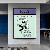 Alec Monopoly Focus Stay on Track Play Card Canvas Wall Art-ChandeliersDecor