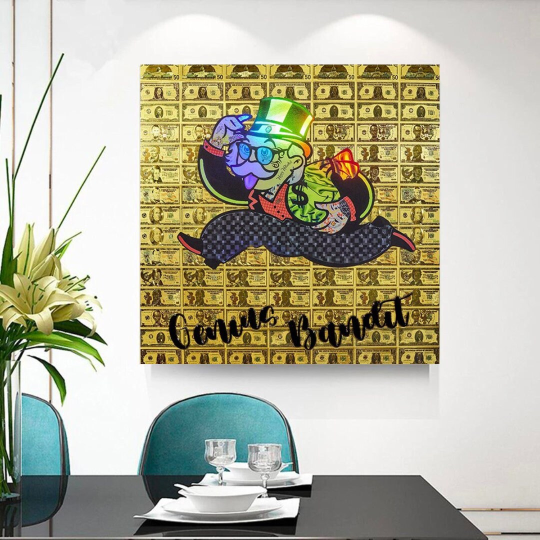 Alec Monopoly Genius Bandit Canvas Print-ChandeliersDecor