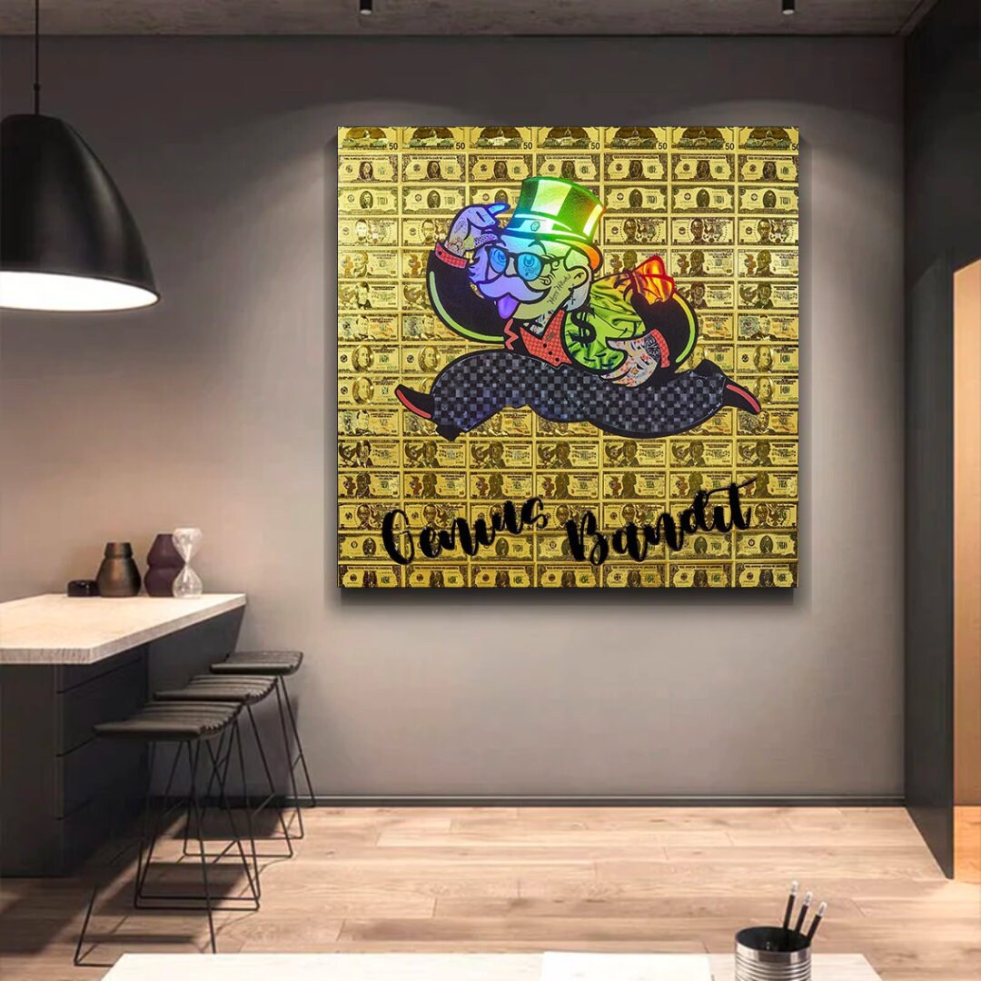 Alec Monopoly Genius Bandit Canvas Print-ChandeliersDecor