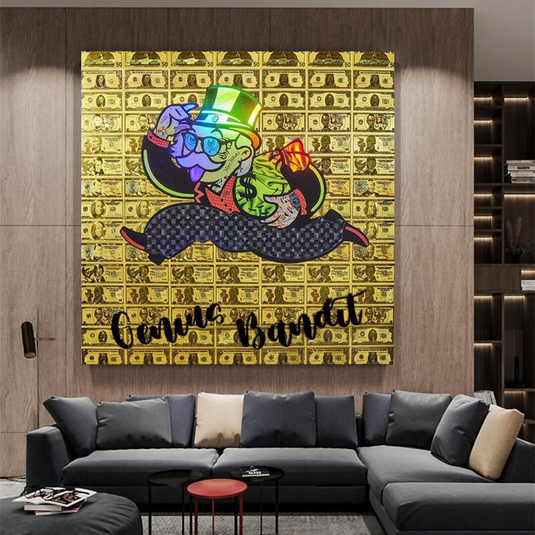 Alec Monopoly Genius Bandit Canvas Print-ChandeliersDecor