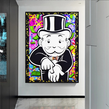 Alec Monopoly Give Me Money Canvas Print-ChandeliersDecor