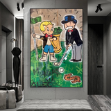 Alec Monopoly Go yard Golf Canvas Print-ChandeliersDecor