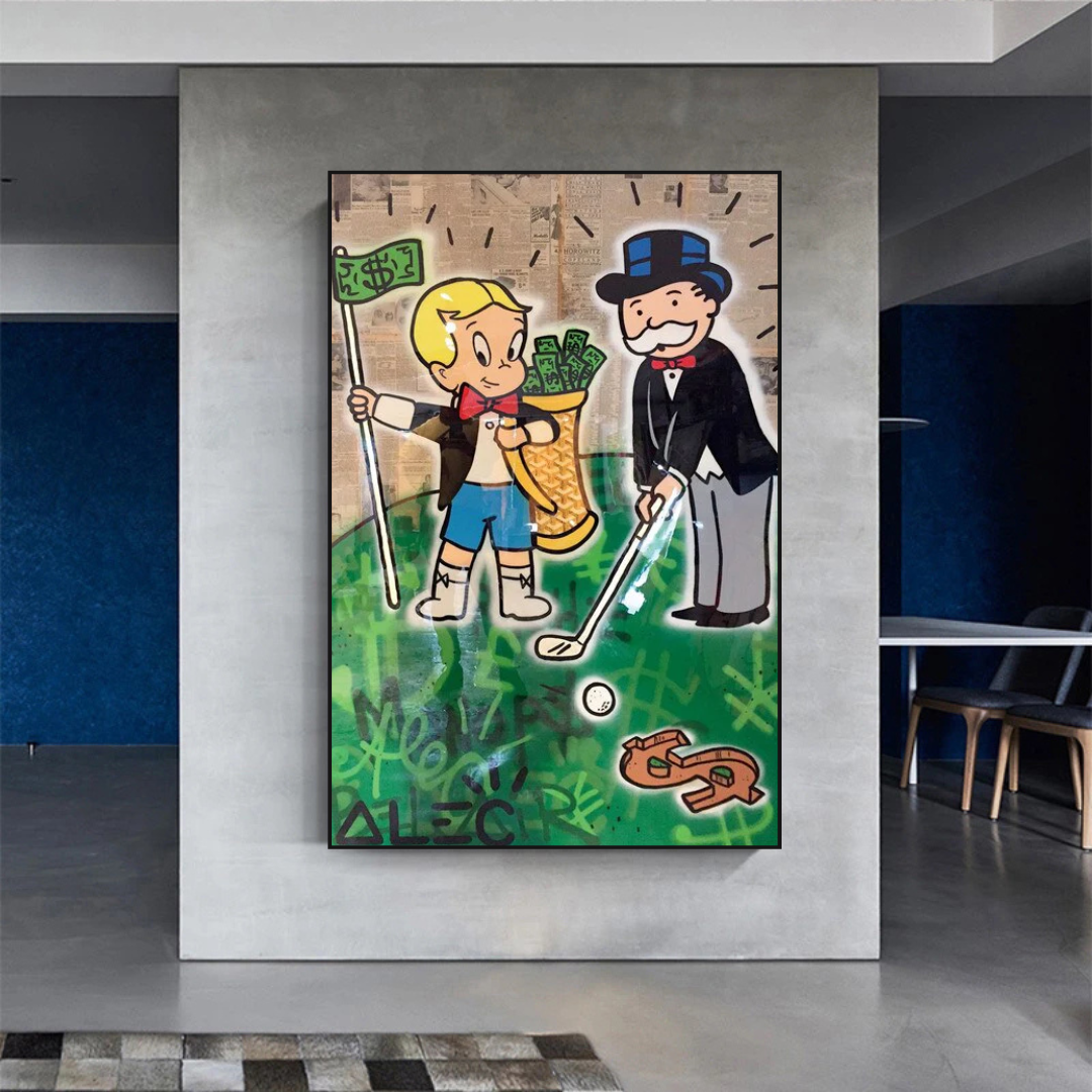 Alec Monopoly Go yard Golf Canvas Print-ChandeliersDecor