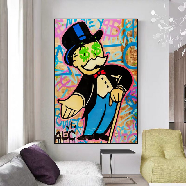 Alec Monopoly Graffiti Canvas Print