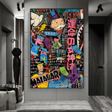 Alec Monopoly Graffiti Money Man Millionaire Canvas Wall Art-ChandeliersDecor