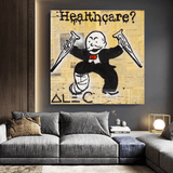 Alec Monopoly Healthcare Medical Newspaper Canvas Wall Art-ChandeliersDecor