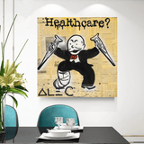 Alec Monopoly Healthcare Medical Newspaper Canvas Wall Art-ChandeliersDecor