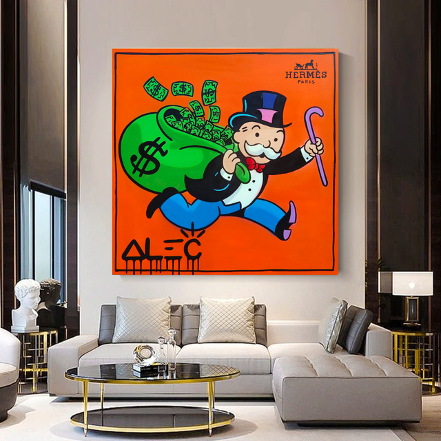 Alec Monopoly Hermes Art - Money Man Canvas Print