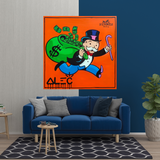 Alec Monopoly Hermes Art - Money Man Canvas Print-ChandeliersDecor