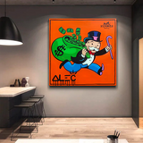 Alec Monopoly Hermes Art - Money Man Canvas Print-ChandeliersDecor