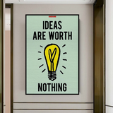 Alec Monopoly Ideas are Worth Nothing Play Card Canvas Wall Art-ChandeliersDecor