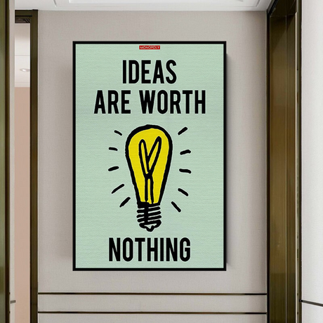 Alec Monopoly Ideas are Worth Nothing Play Card Canvas Wall Art-ChandeliersDecor