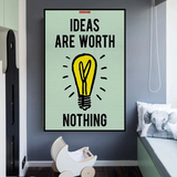 Alec Monopoly Ideas are Worth Nothing Play Card Canvas Wall Art-ChandeliersDecor