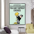 Alec Monopoly If You Can’t Deposit Excuses Play Card Canvas Wall Art