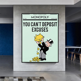 Alec Monopoly If You Can’t Deposit Excuses Play Card Canvas Wall Art-ChandeliersDecor