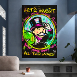 Alec Monopoly Lets Invest All Your money Canvas Art-ChandeliersDecor