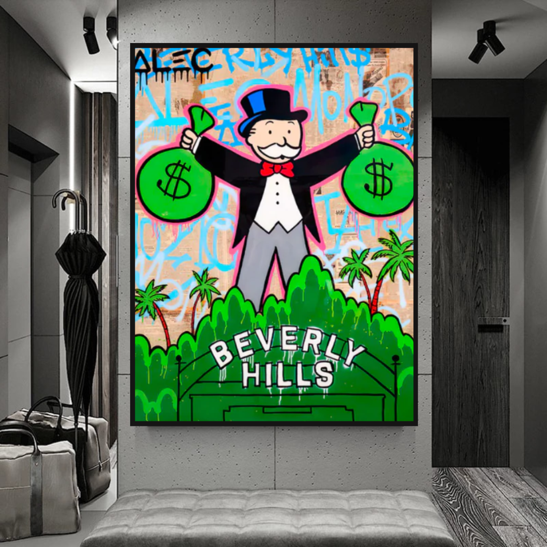 Alec Monopoly Man Holding Bag - Find Exclusive Artworks-ChandeliersDecor