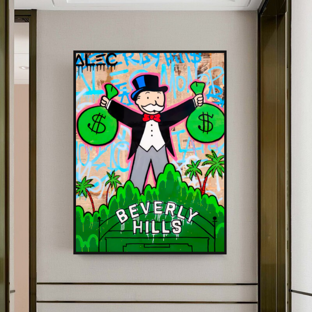 Alec Monopoly Man Holding Bag - Find Exclusive Artworks-ChandeliersDecor