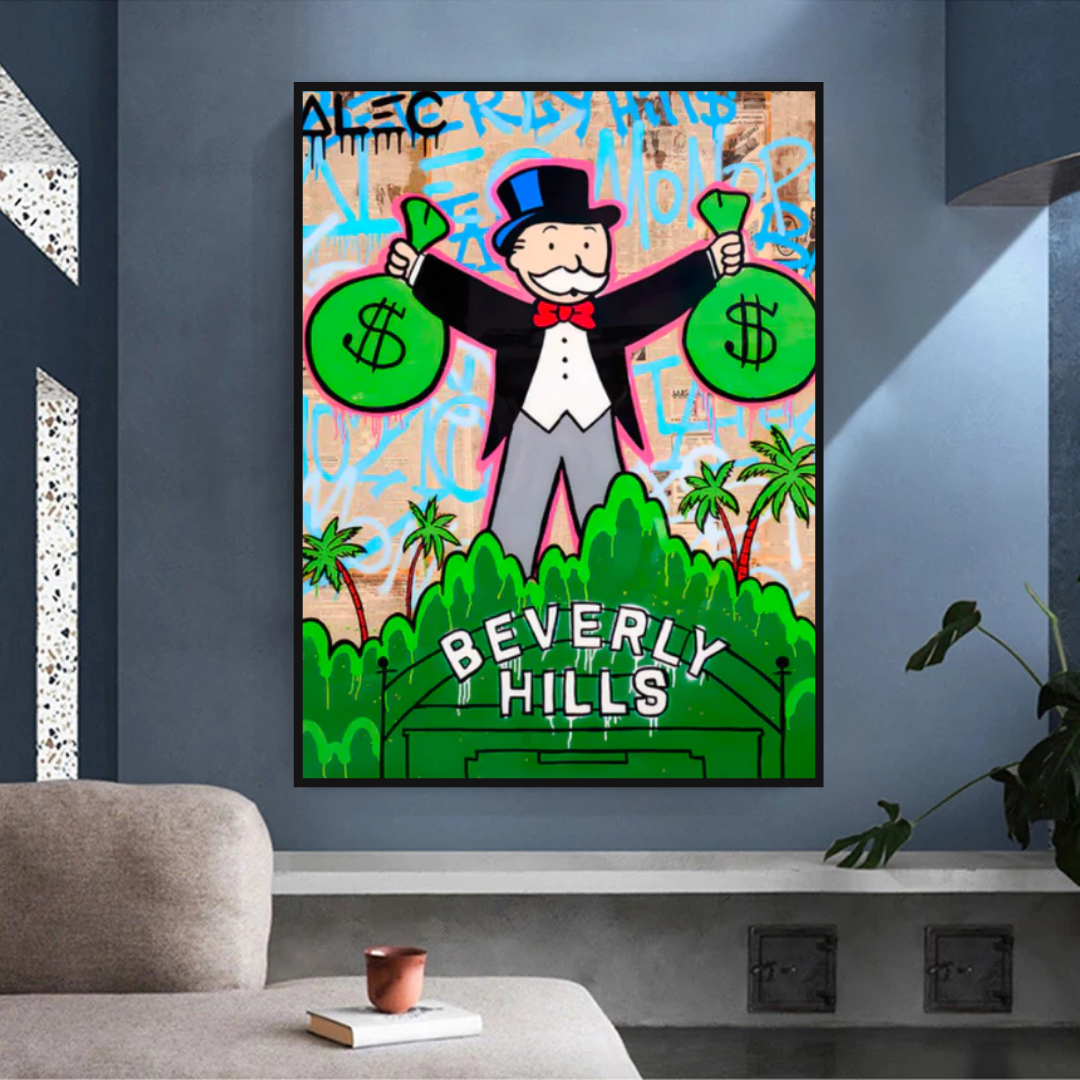 Alec Monopoly Man Holding Bag - Find Exclusive Artworks-ChandeliersDecor