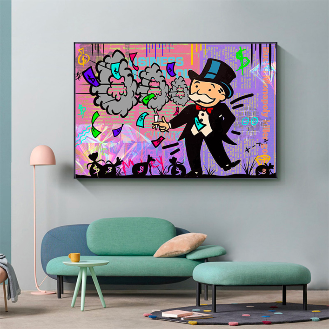 Alec Monopoly Man Hoops: Exclusive urban art inspiration-ChandeliersDecor