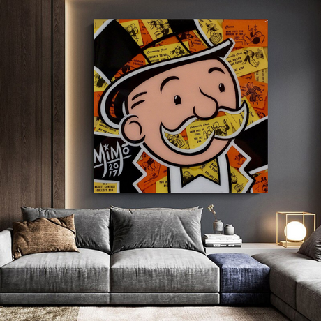 Alec Monopoly Man Premium Money Canvas Wall Art-ChandeliersDecor