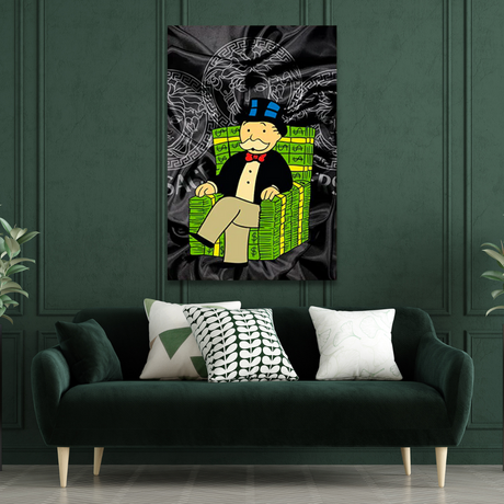 Alec Monopoly Millionaire on Dollars Canvas Print