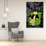 Alec Monopoly Millionaire on Dollars Canvas Print-ChandeliersDecor