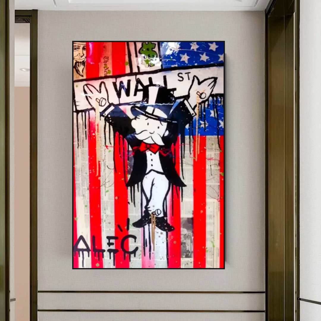 Alec Monopoly Millionaire Wall Street USA Canvas Wall Art-ChandeliersDecor