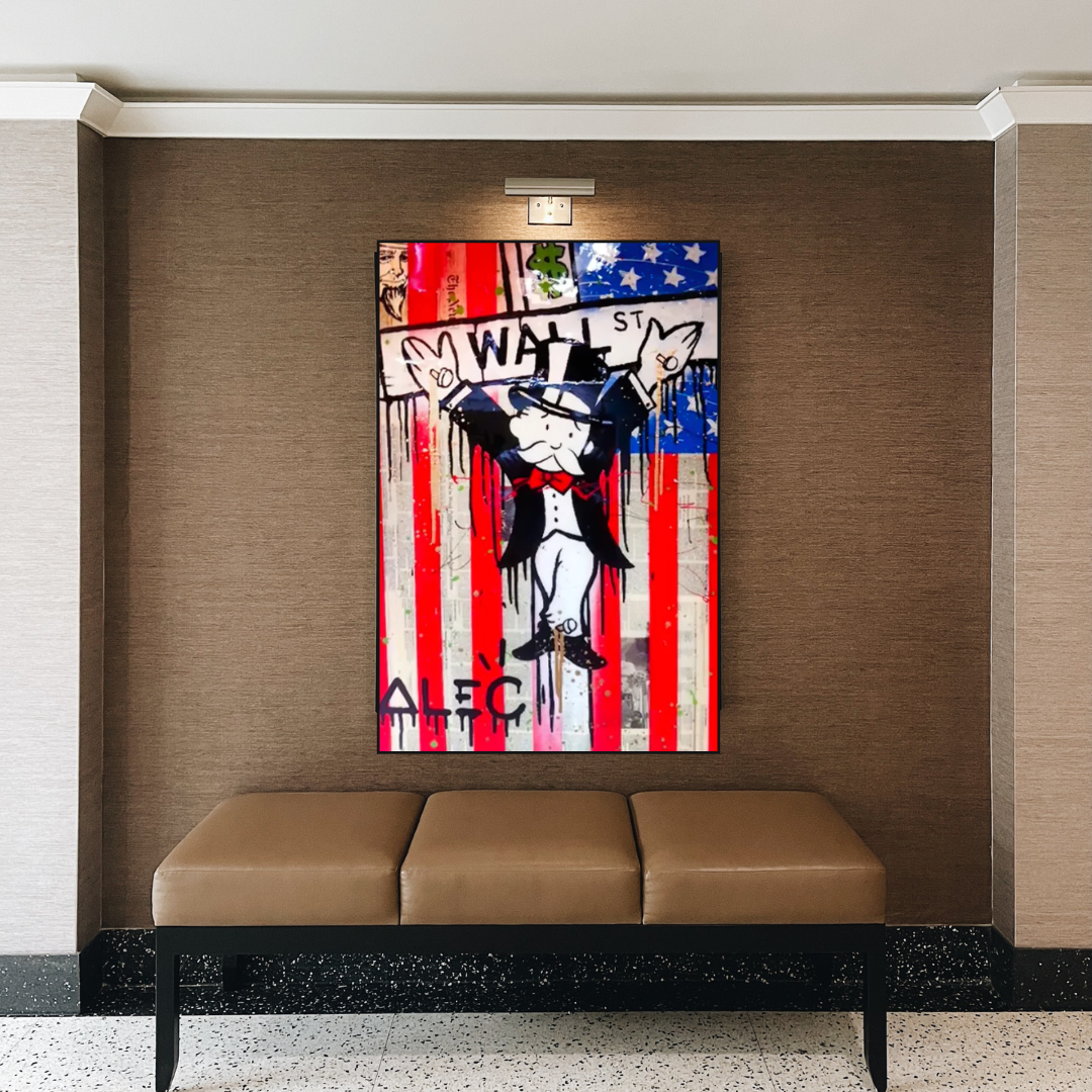 Alec Monopoly Millionaire Wall Street USA Canvas Wall Art-ChandeliersDecor