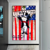 Alec Monopoly Millionaire Wall Street USA Canvas Wall Art-ChandeliersDecor