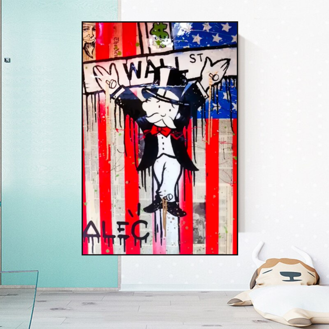 Alec Monopoly Millionaire Wall Street USA Canvas Wall Art-ChandeliersDecor