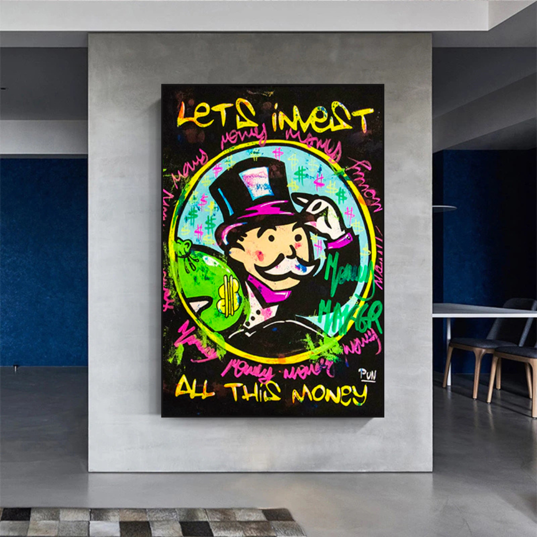 Alec Monopoly Money Art | Lets Invest all Wall Art-ChandeliersDecor